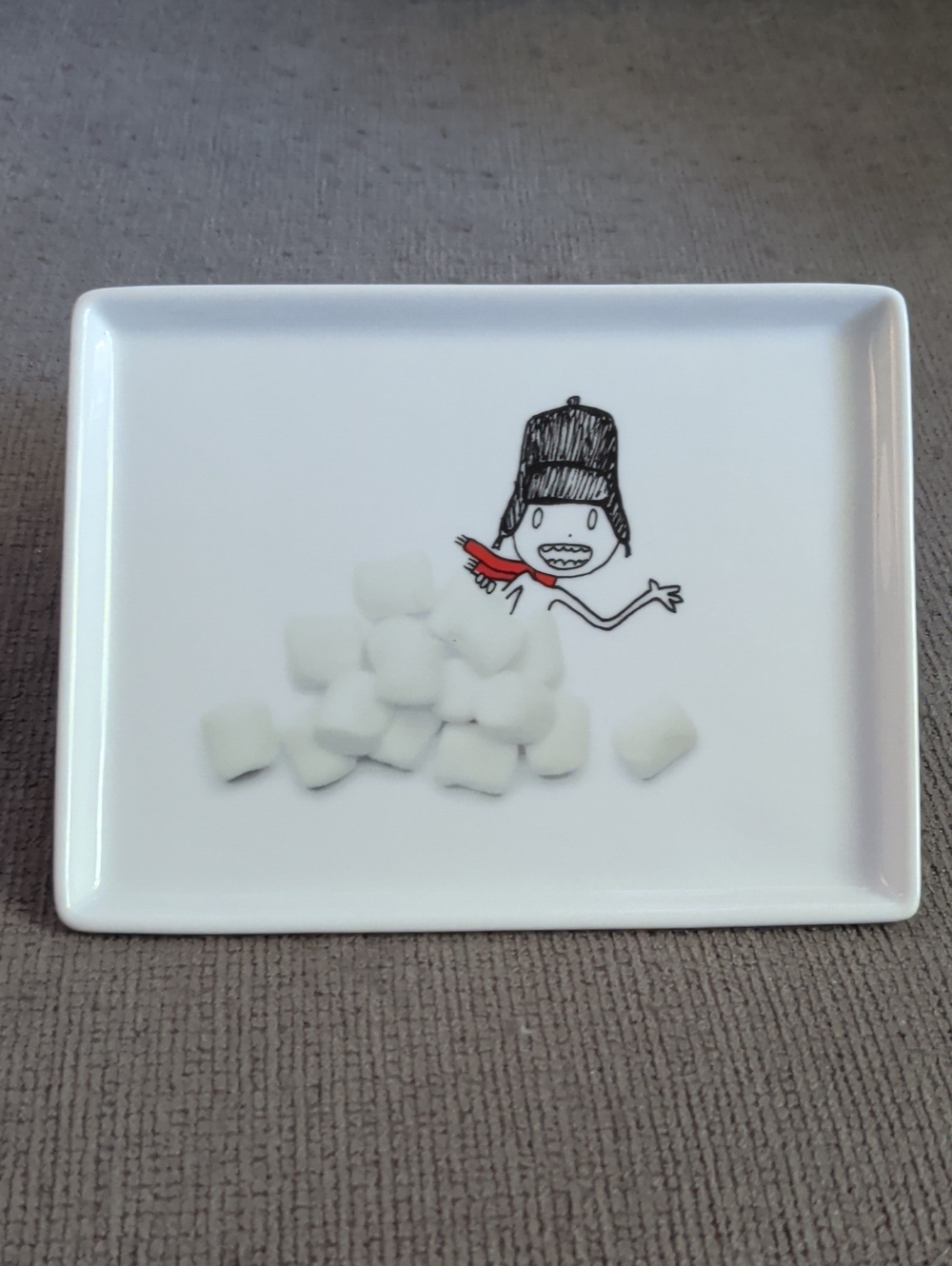 Crate & Barrel CB2 "Oliver" Marshmallows Snow 6.5x5" Rectangular Appetizer Plate